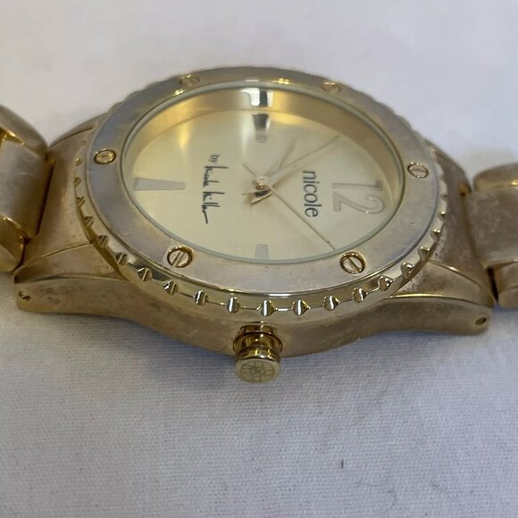 Elegant Nicole by Nicole Miller Gold Ladies Watch NNM113 with New Battery - Picture 6 of 9